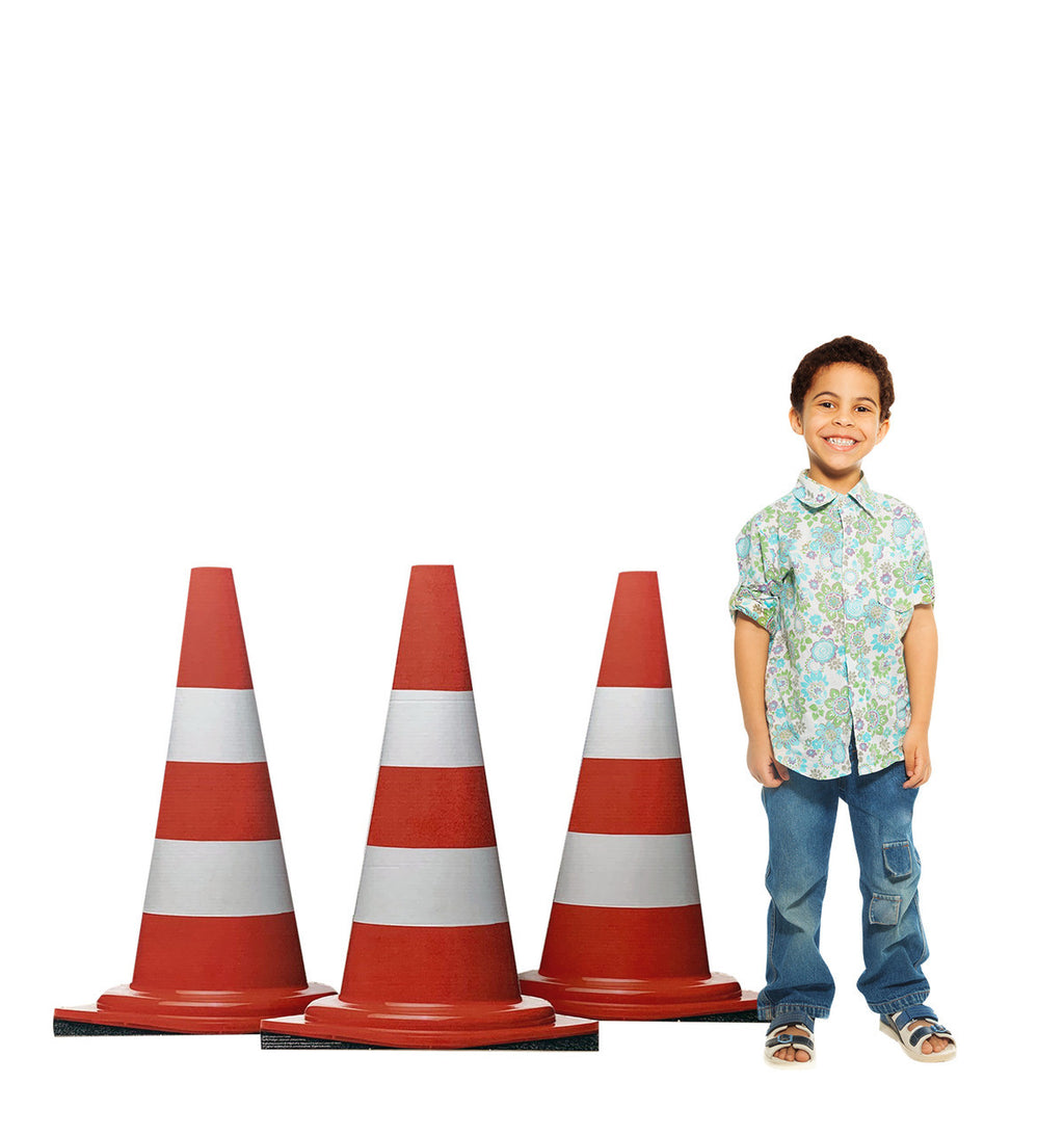 Construction Cones (Set of Three) Standup