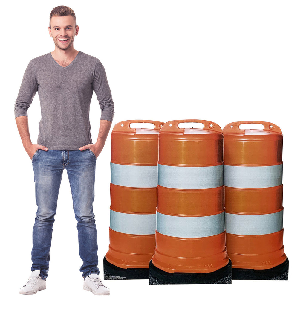 Construction Barrel Cutouts (Set of Three)