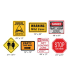 Party Construction Signs (Set of 7) Standup