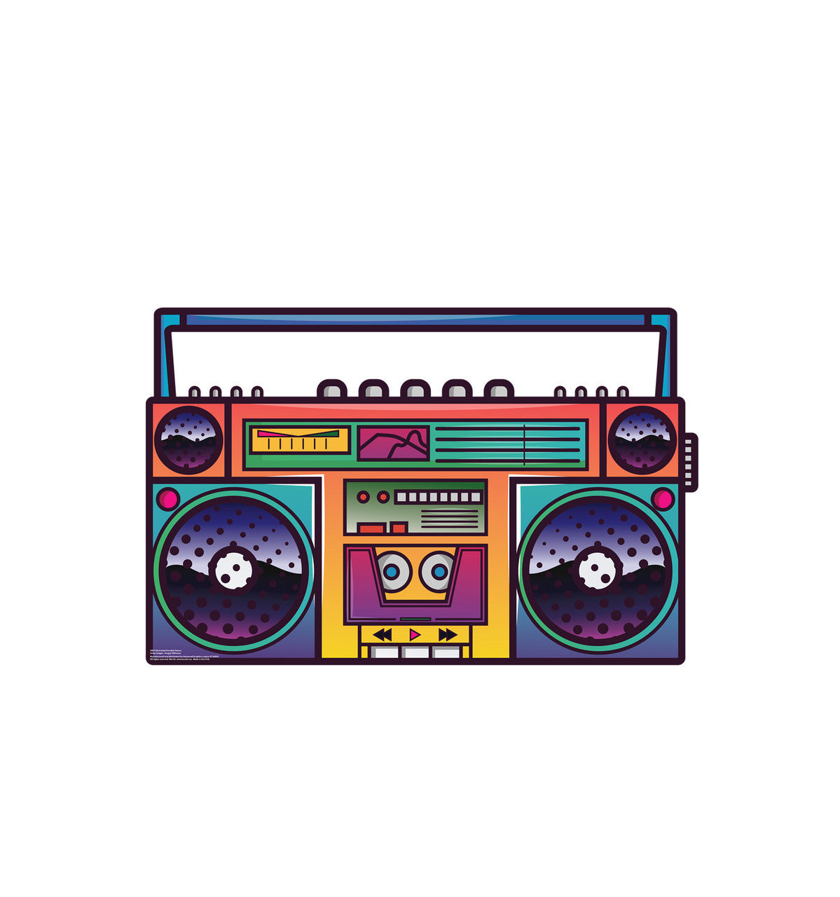 Illustrated Portable Stereo Standup