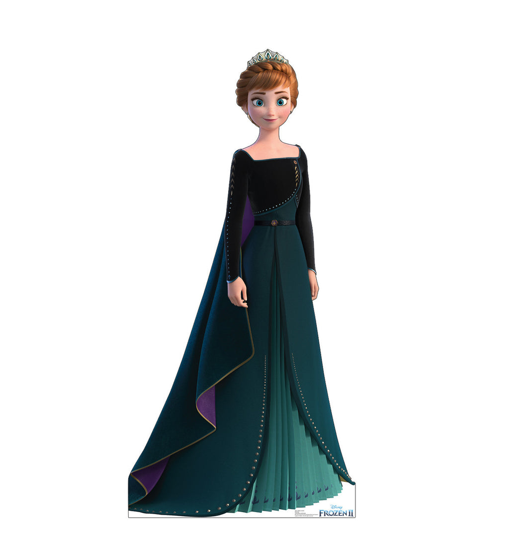 Anna in Stunning Dark Green Gown from Frozen 2