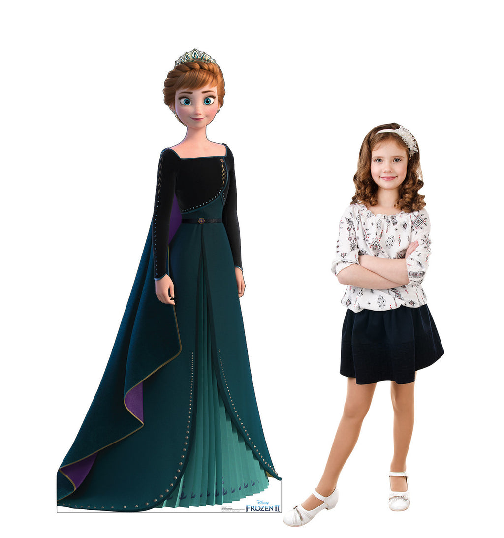 Anna in Stunning Dark Green Gown from Frozen 2