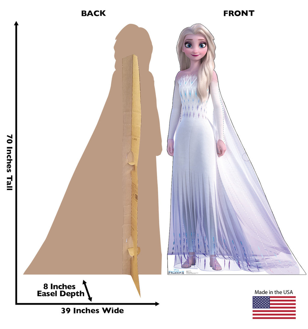 Elsa in Elegant White Gown Cutout