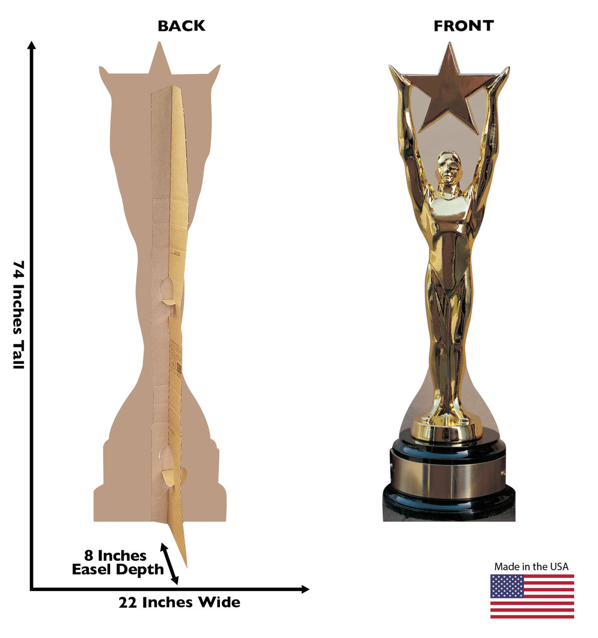 Oscar Star Award Lifesize Cardboard Cutout Dimensions