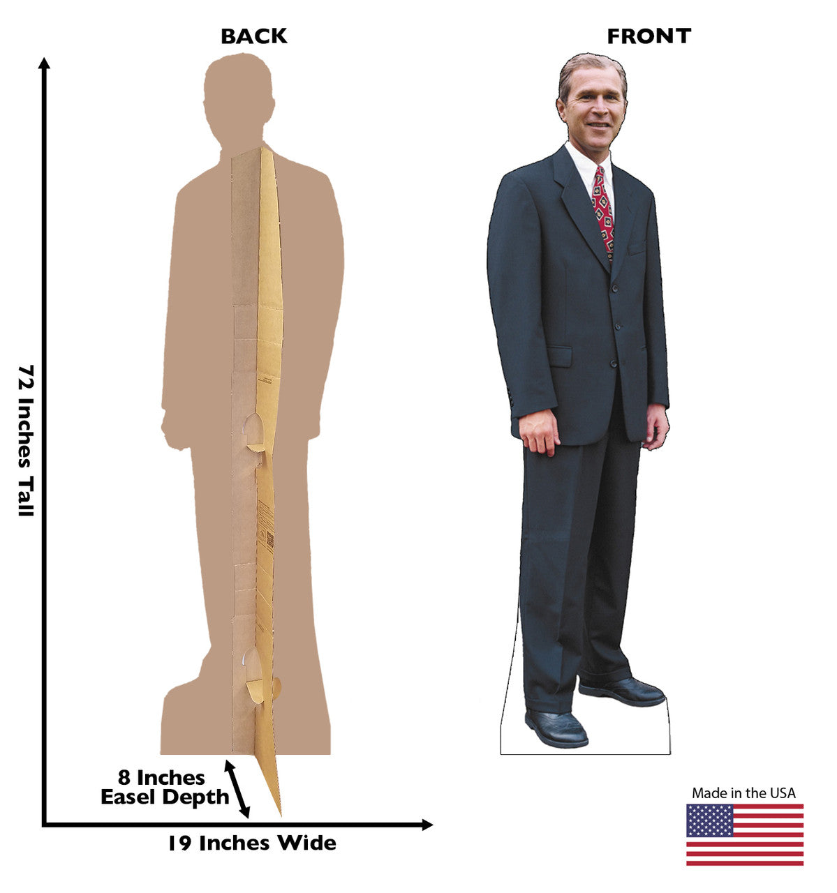 George W Bush Lifesize Cardboard cutout Dimensions