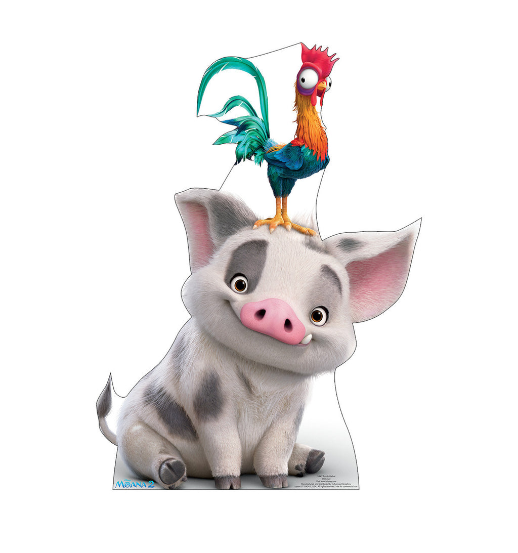 Pua and Heihei Life-Size Cutout from Moana 2