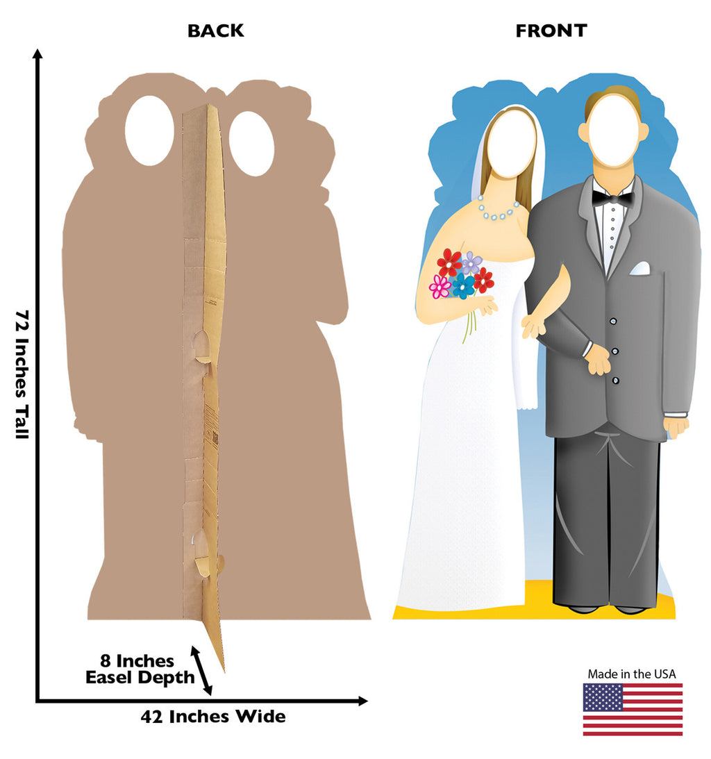 Wedding Couple Stand in Lifesize cardboard cutout with Dimensions