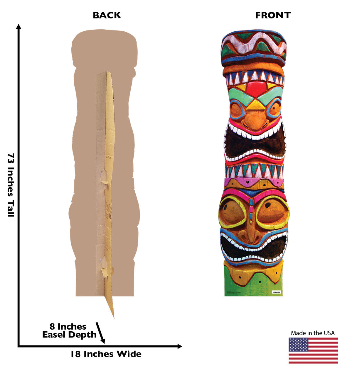 Tiki Gods Totem Pole Lifesize Cardboard Cutout