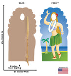 Hula Girl Standin Lifesize Cardboard Cutout with Model dimensions