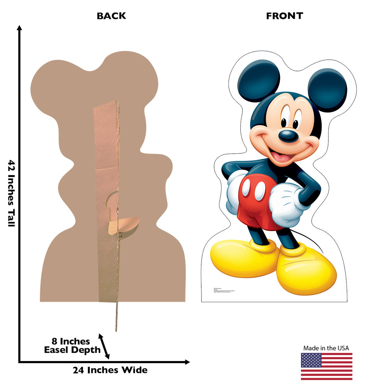 Mickey Mouse Lifesize Cardboard Cutout Dimensions