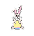 Easter Bunny with Egg Lifesize Cardboard Cutout