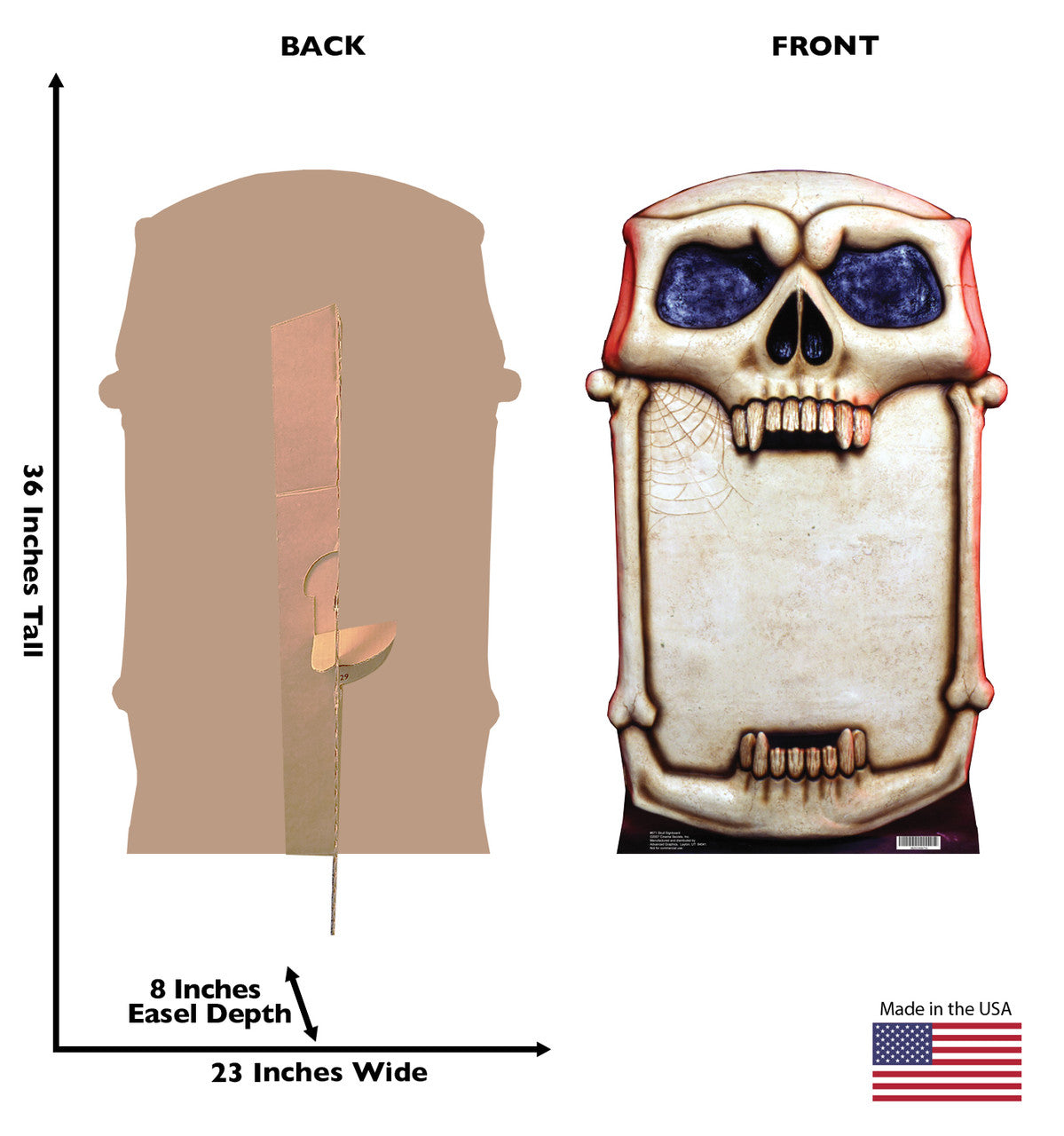 Skull Signboard Lifesize Cardboard Cutout Dimensions