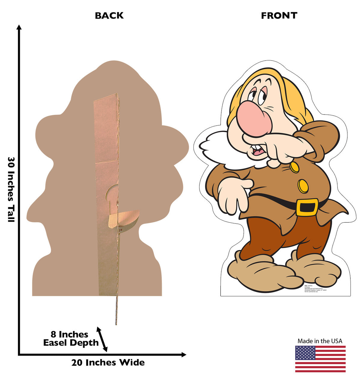 Sneezy Snow White and the Seven Dwarves Lifesize Cardboard Cutout Dimensions