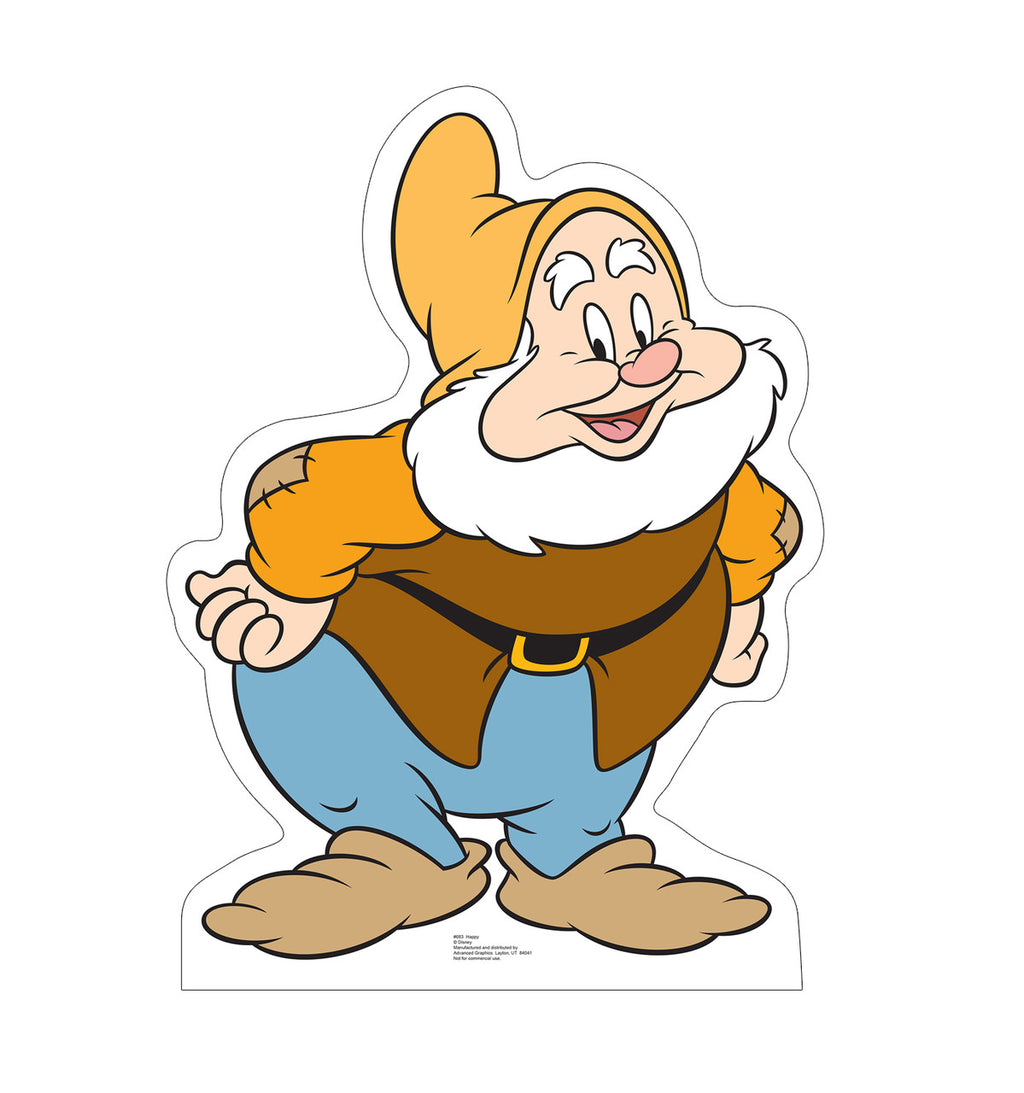 Happy Snow White and the Seven Dwarves Lifesize Cardboard Cutout