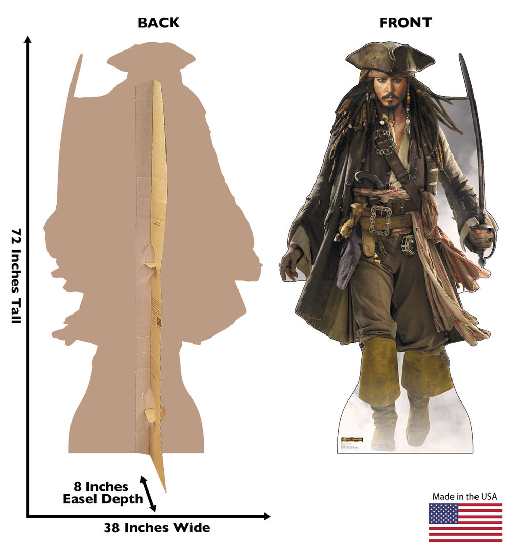 Captain Jack Sparrow Pirates of the Caribbean Lifesize Cardboard cutout dimensions