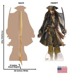 Captain Jack Sparrow Pirates of the Caribbean Lifesize Cardboard cutout dimensions
