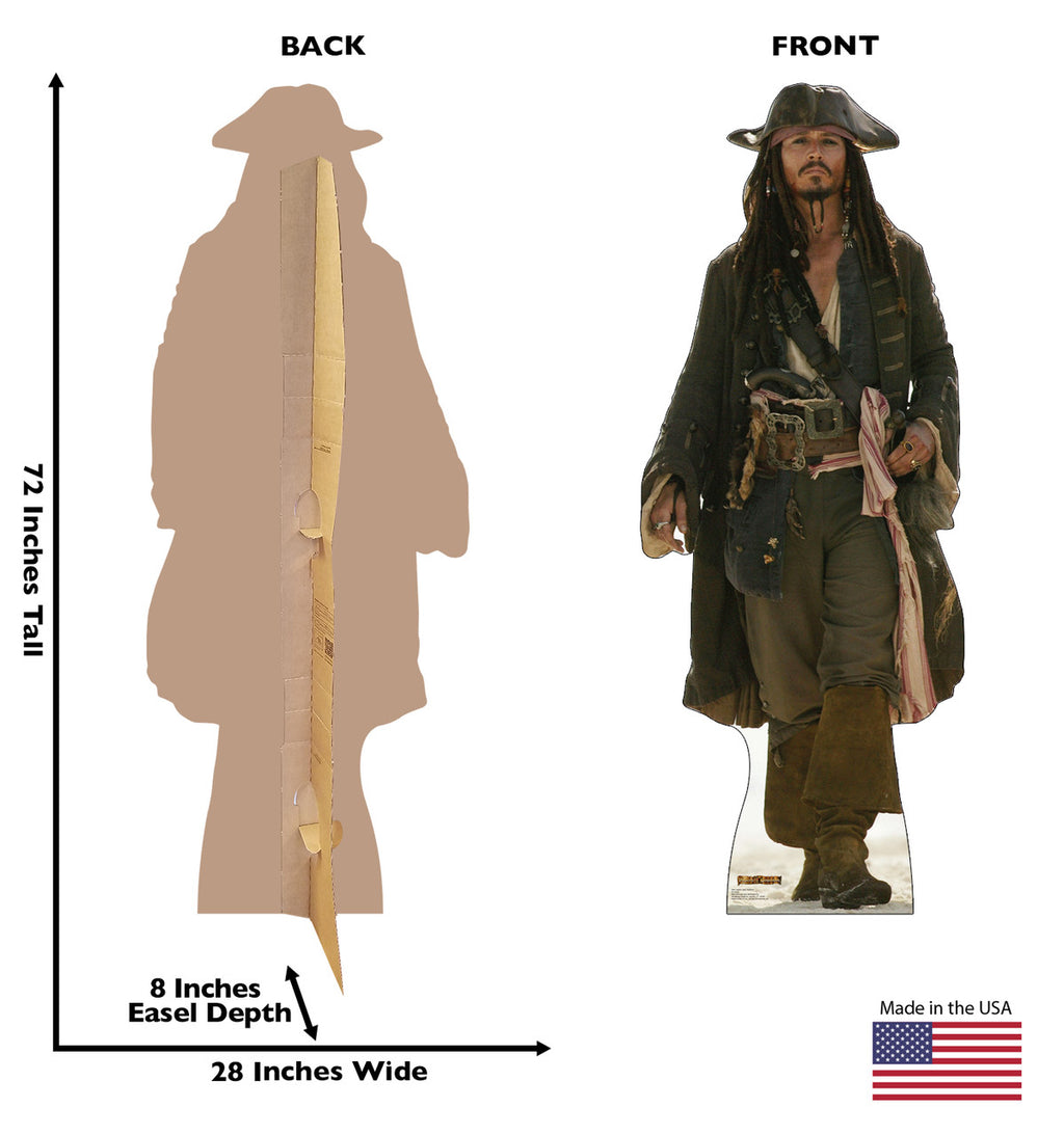 Captain Jack Sparrow Pirates of the Caribbean walking Lifesize Cardboard Cutout Dimensions