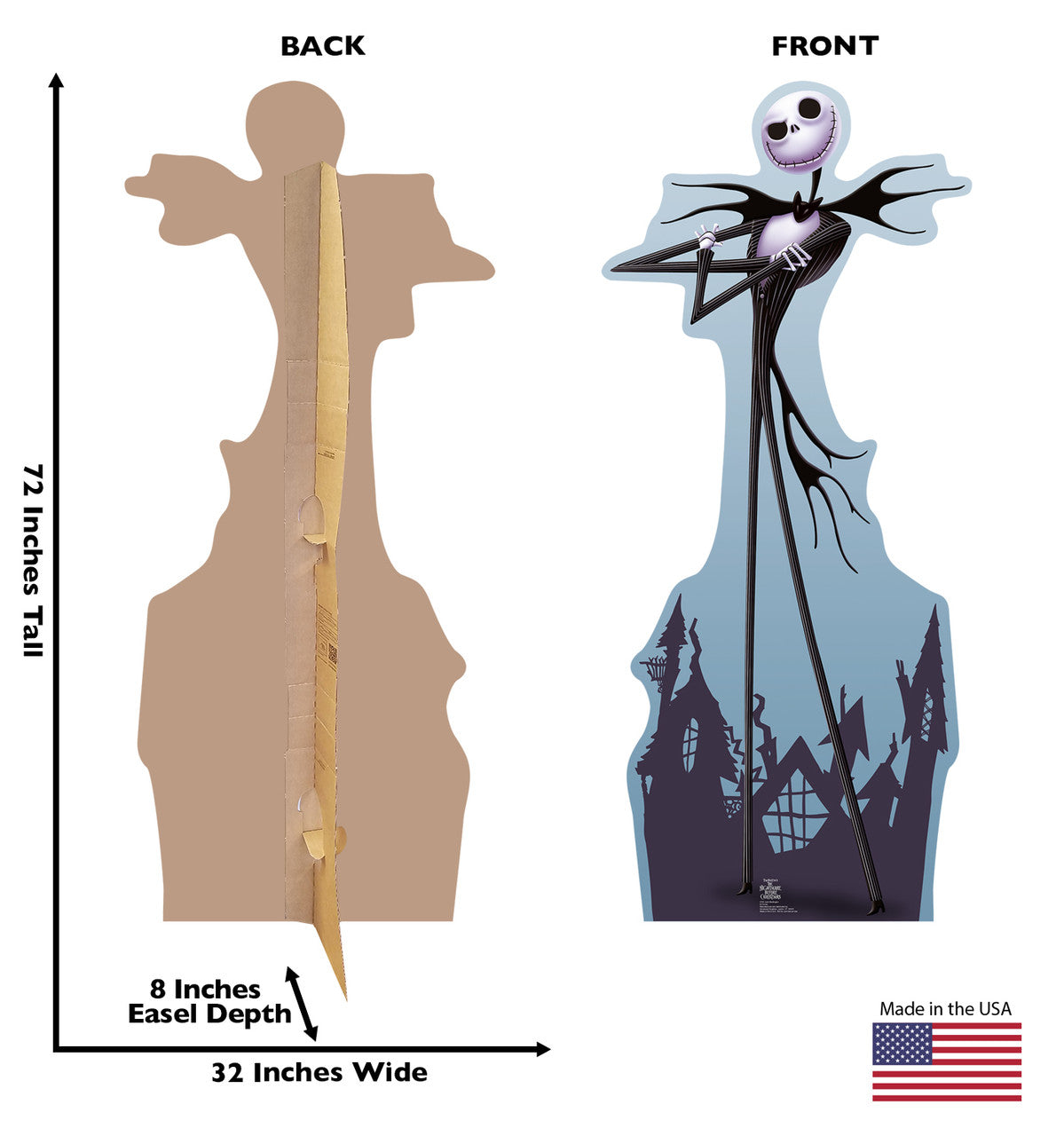 Jack Skellington Nightmare before Christmas Lifesize Cardboard Cutout Dimensions