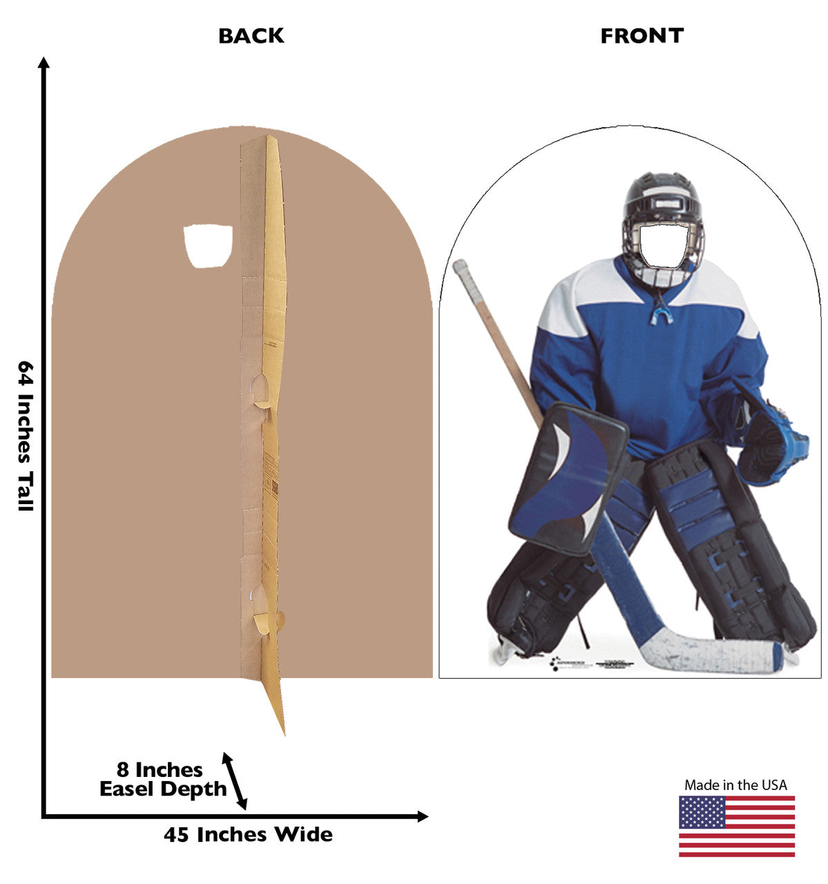 Hockey player stand in Lifesize Cardboard Cutout Dimensions