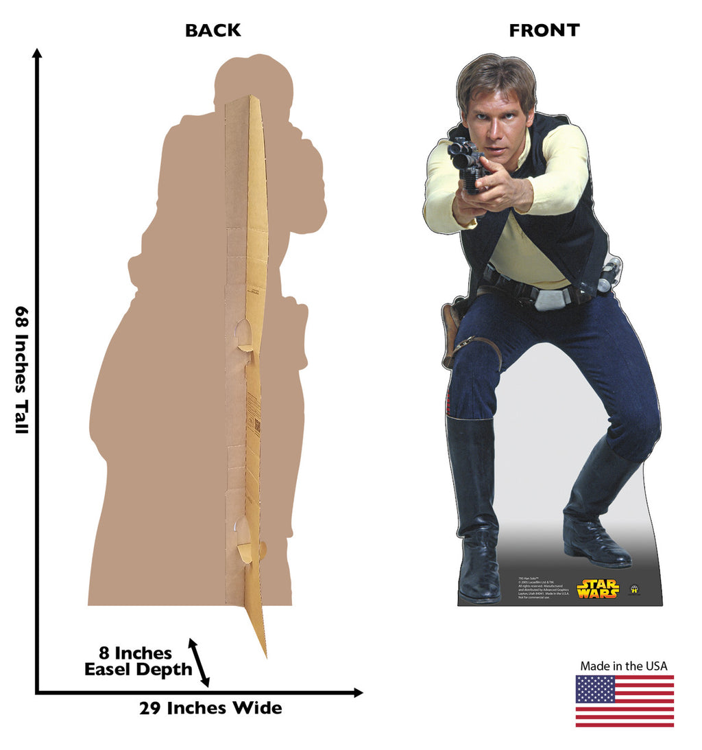 Han Solo Star Wars Lifesize Cardboard cutout dimensions