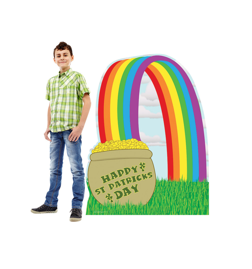 Pot of Gold with Rainbow Lifesize Cardboard Cutout with model