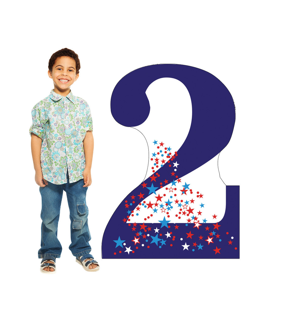 Number 2 Lifesize Cardboard Cutout with Model