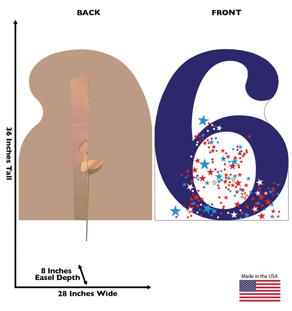 Number 6 Lifesize Cardboard Cutout Dimensions