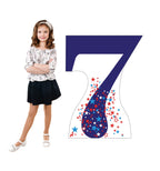Number 7 Lifesize Cardboard Cutout with Model