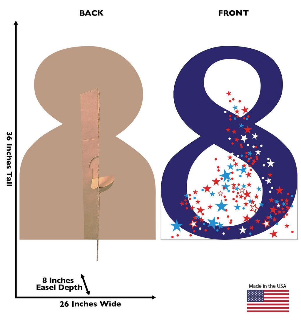 Number 8 Lifesize Cardboard Cutout Dimensions