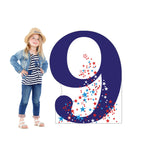 Number 9 Lifesize Cardboard Cutout with Model