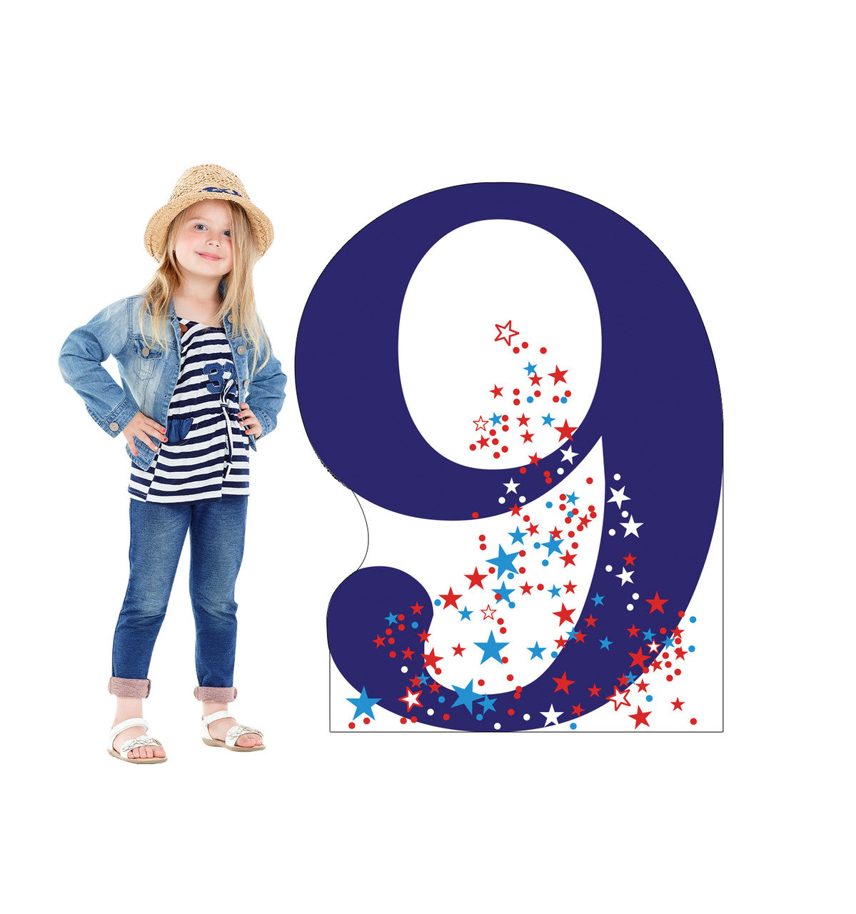 Number 9 Lifesize Cardboard Cutout with Model