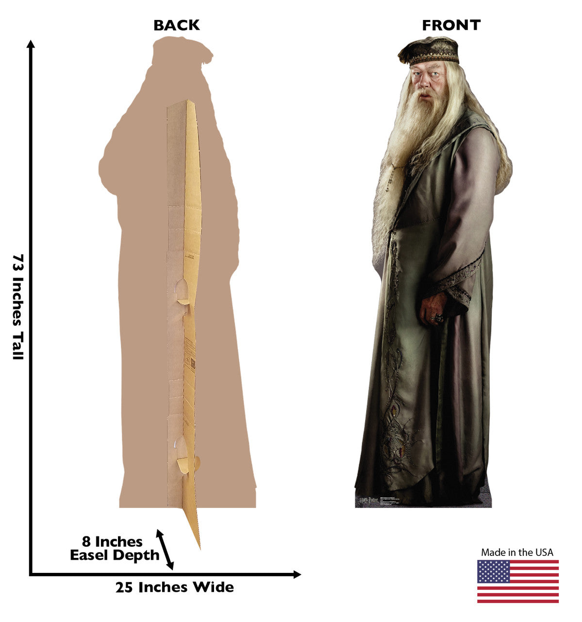 Professor Dumbledore Harry Potter Lifesize Cardboard Cutout  Dimensions