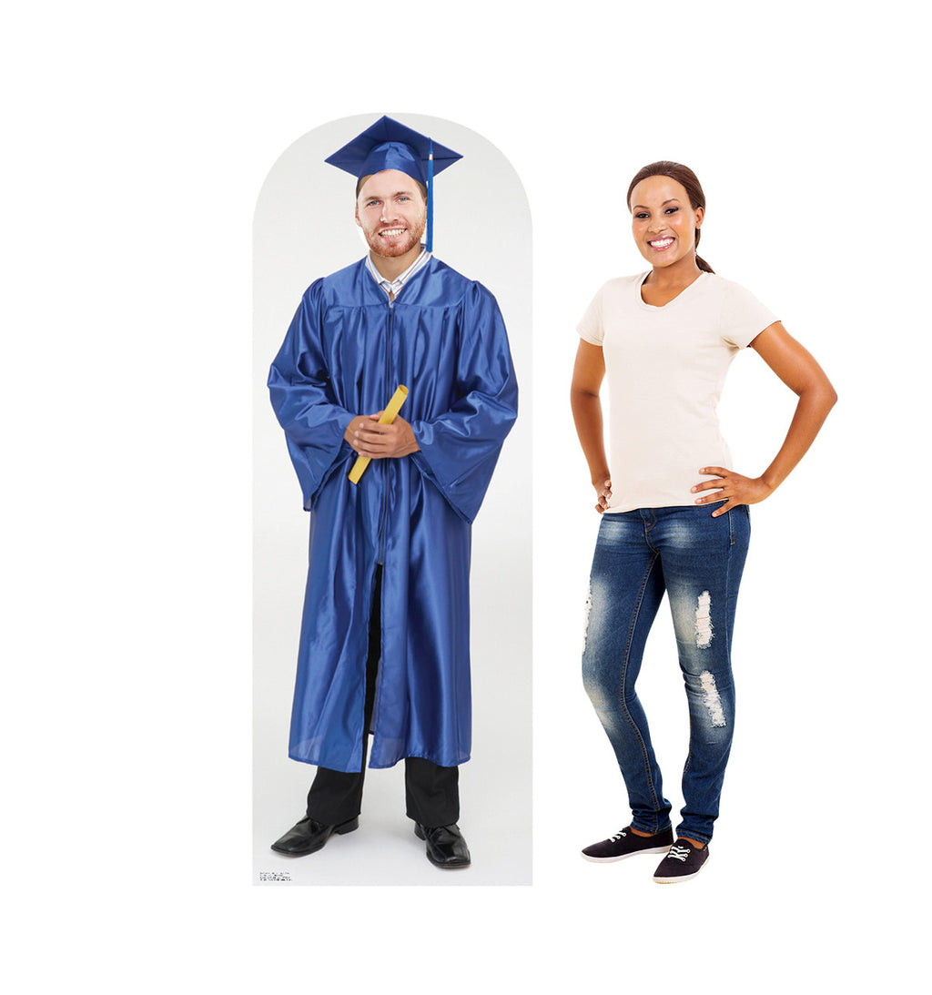 Male Graduate Blue Cap and Gown Standin
Lifesize Cardboard Cutout