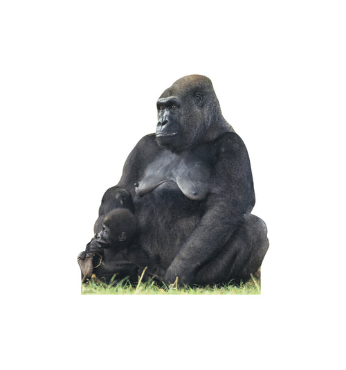 Gorilla Mom and Child Lifesize Cardboard Cutout