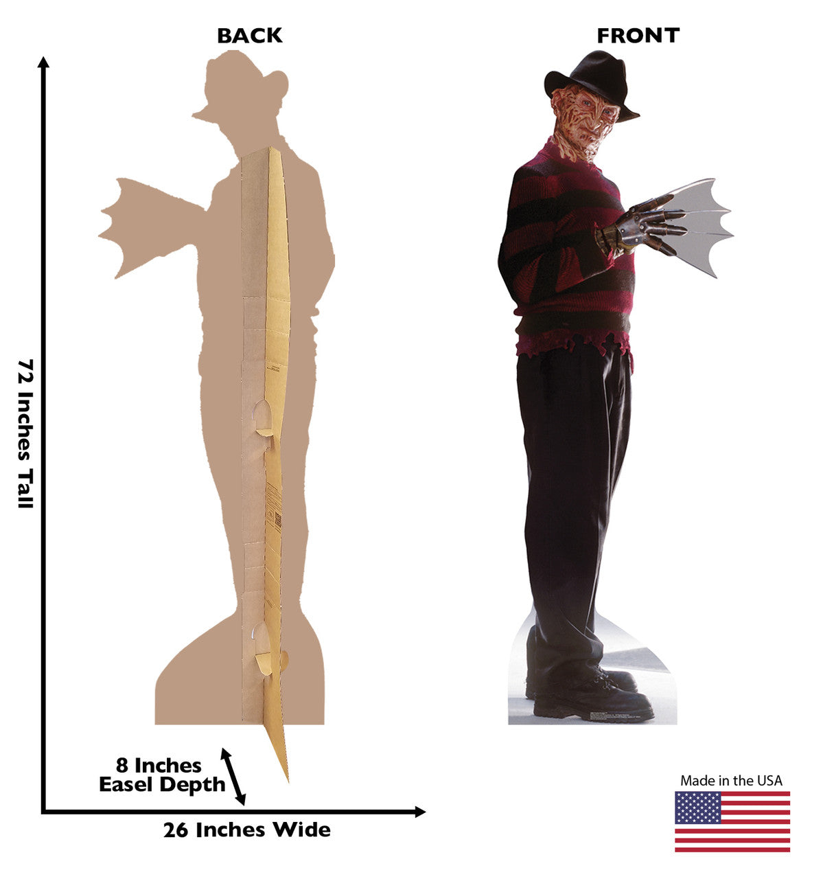 Freddy Krueger Lifesize Cardboard Cutout Dimensions