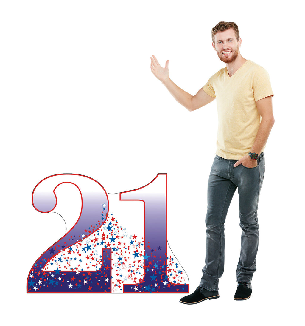Number 21 Lifesize Cardboard Cutout with Model