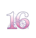 Number 16 Lifesize Cardboard Cutout